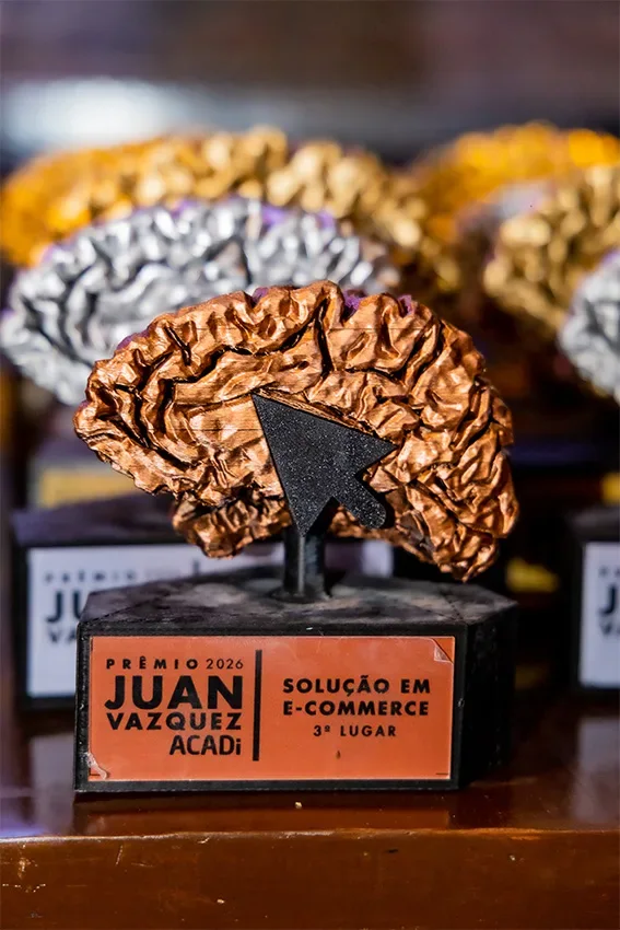 Troféu de terceiro lugar em Solução em E-Commerce